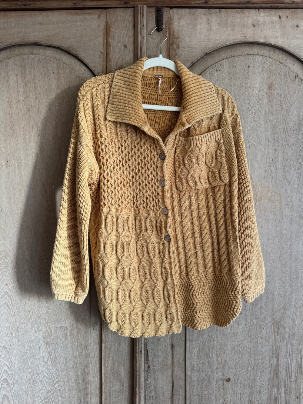 Free People 100% Cotton Cardigan - Mustard